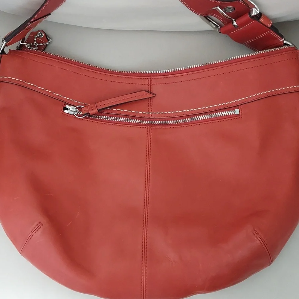 Coach burnt orange leather bag/purse - Picture 3 of 9